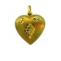 14Kt Yellow Gold Diamond Cut Puffed Heart Pendant (2.60gr)